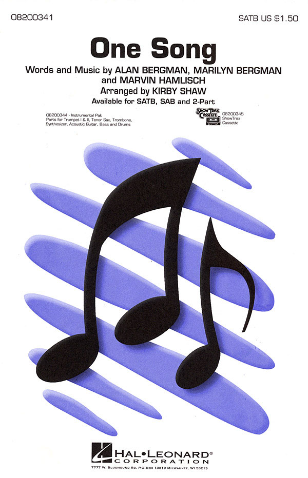 Alan Bergman: One Song: Mixed Choir a Cappella: Vocal Score