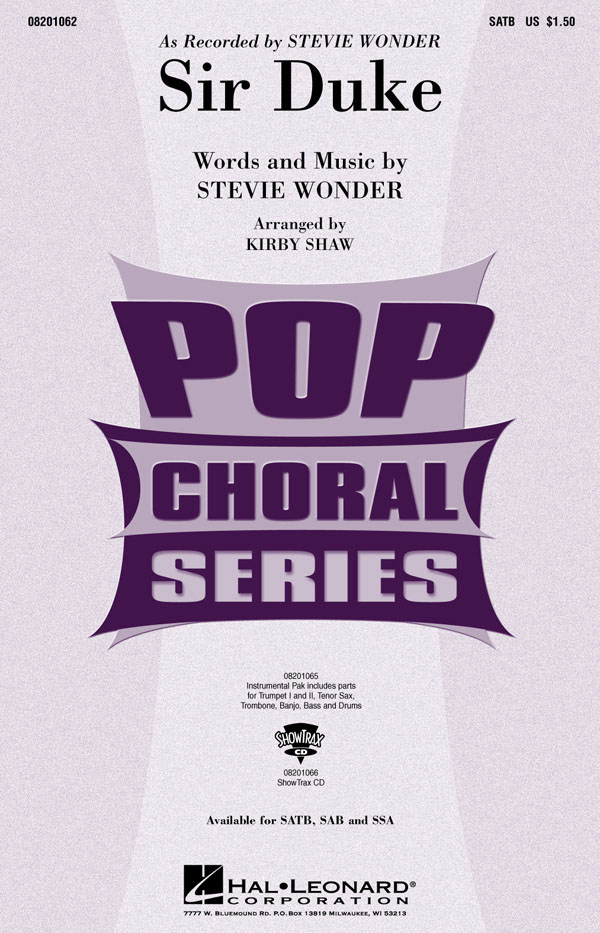 Stevie Wonder: Sir Duke: Mixed Choir and Piano/Organ: Vocal Score