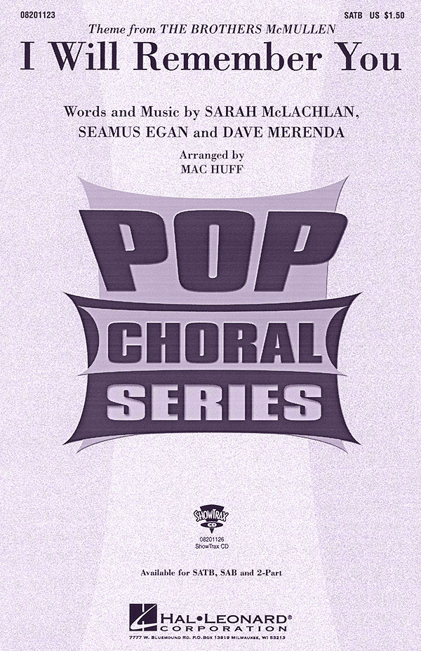 Dave Merenda Sarah McLachlan Seamus Egan: I Will Remember You: Mixed Choir a
