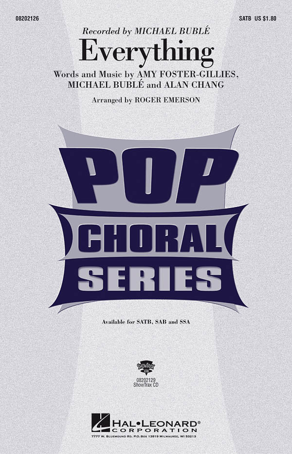 Michael Bubl: Everything: Mixed Choir and Accomp.: Vocal Score