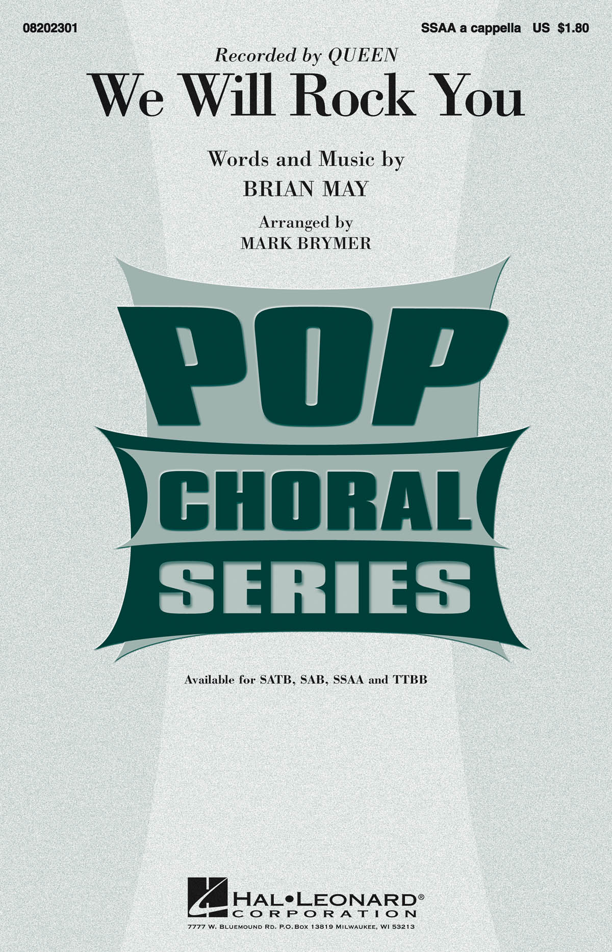 Brian May: We Will Rock You: Upper Voices a Cappella: Vocal Score