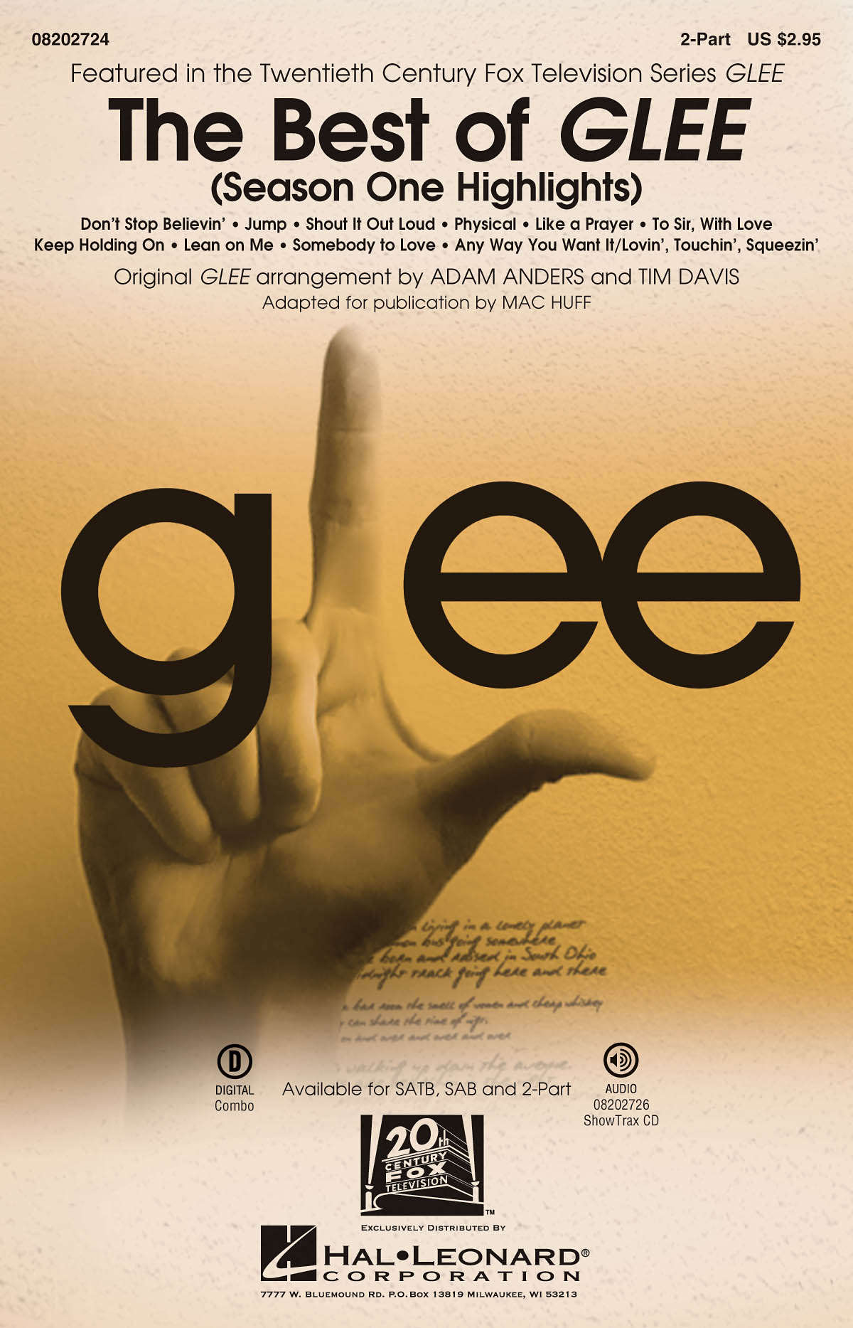 Glee Cast: The Best of Glee: Upper Voices and Piano/Organ: Vocal Score