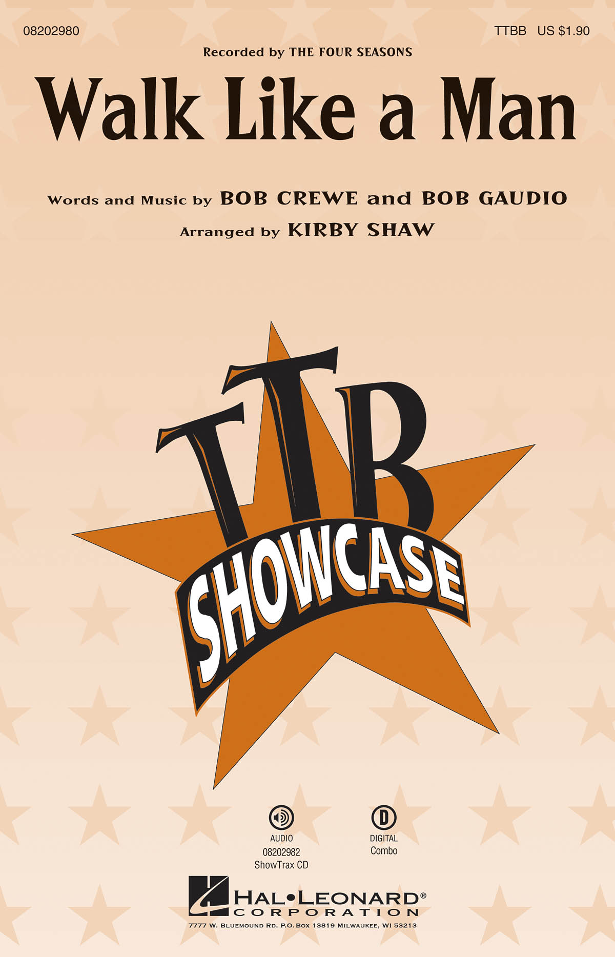 Bob Crewe Bob Gaudio: Walk Like a Man: Lower Voices a Cappella: Vocal Score