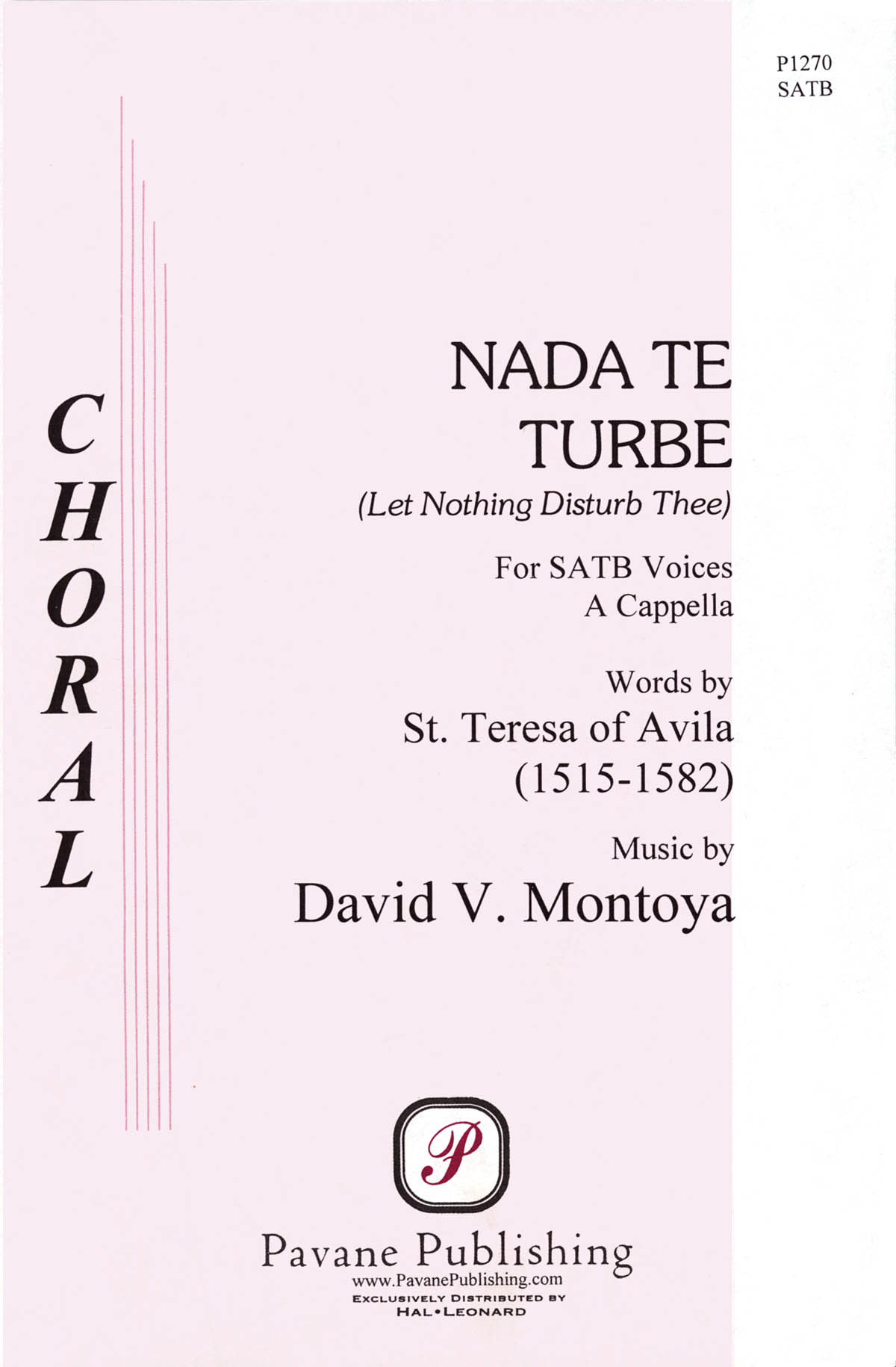 David Montoya: Nada Te Turbe: Mixed Choir a Cappella: Vocal Score