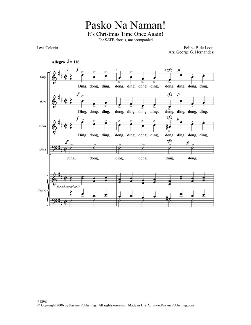 Pasko Na Naman!: Mixed Choir a Cappella: Vocal Score