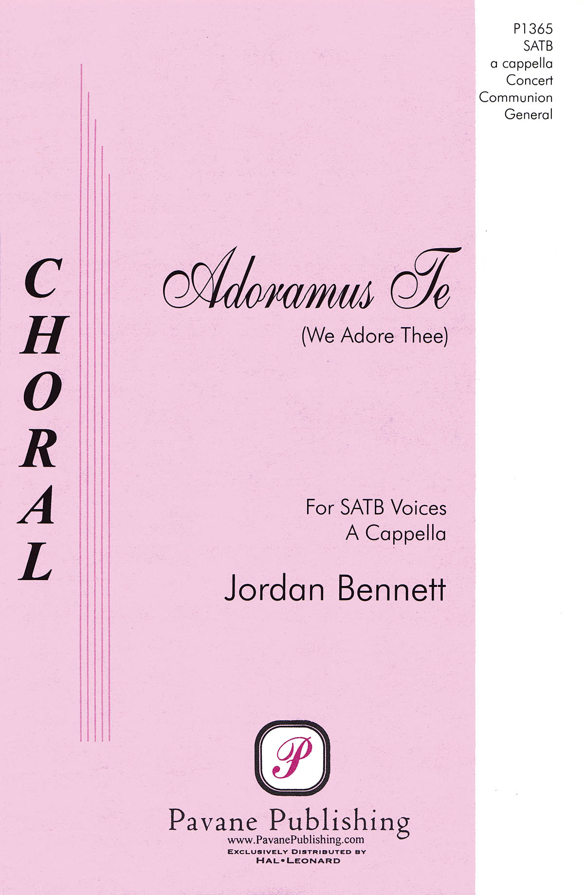Jordan Bennett: Adoramus Te: SATB: Vocal Score