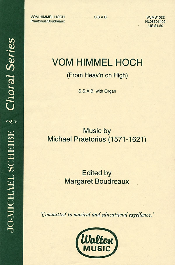 Michael Praetorius: Vom Himmel Hoch: Mixed Choir: Vocal Score