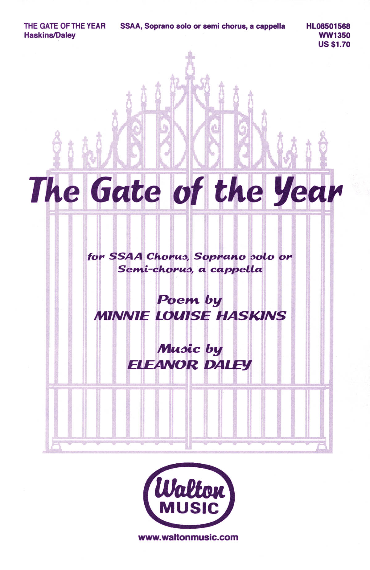 Eleanor Daley: The Gate of the Year: SSAA: Vocal Score
