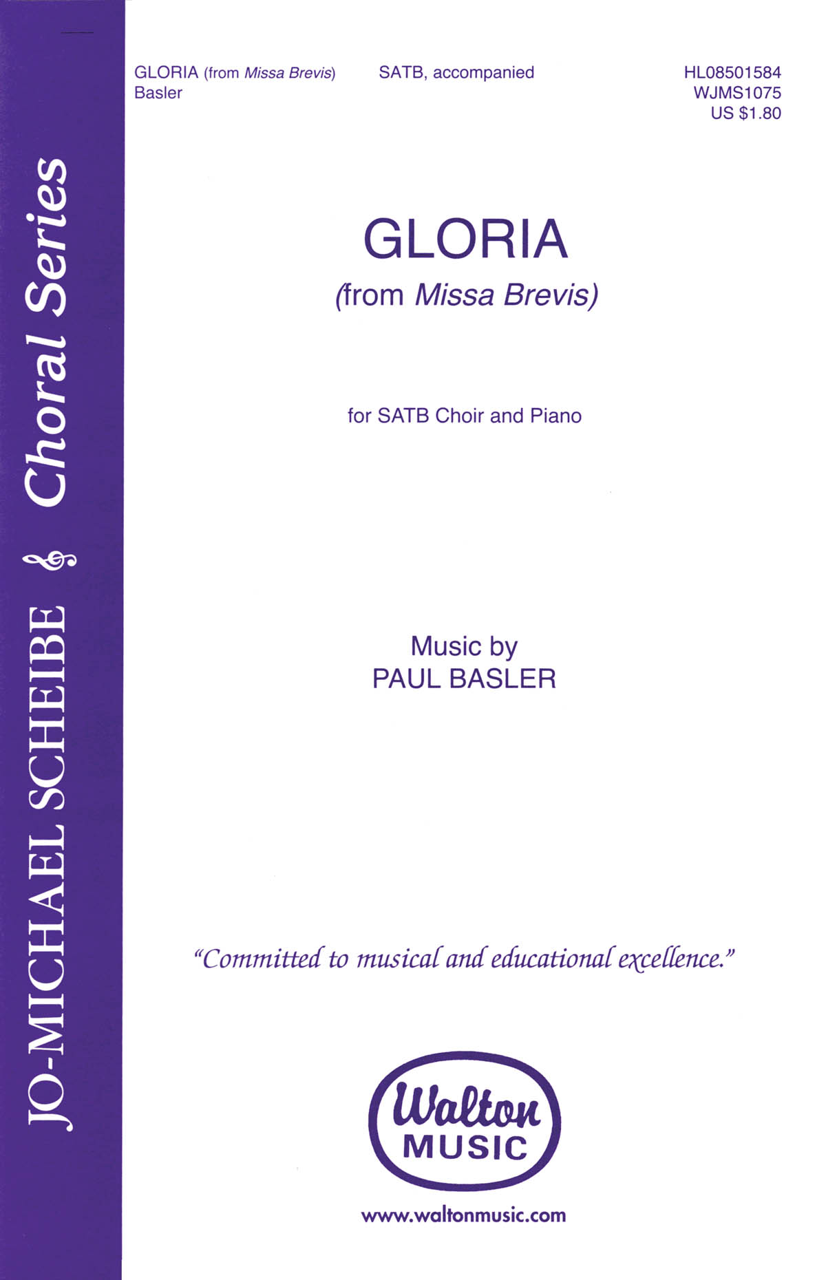 Paul Basler: Gloria (from Missa Brevis): SATB: Vocal Score