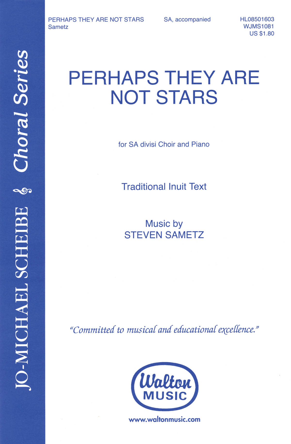 Steven Sametz: Perhaps They Are Not Stars: 2-Part Choir: Vocal Score