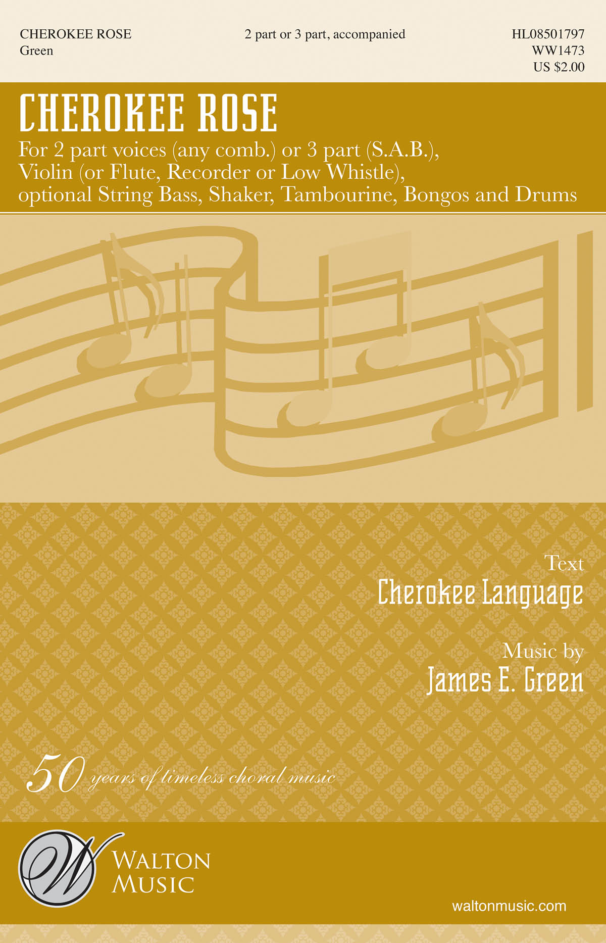 James Green: Cherokee Rose: 2-Part Choir: Vocal Score