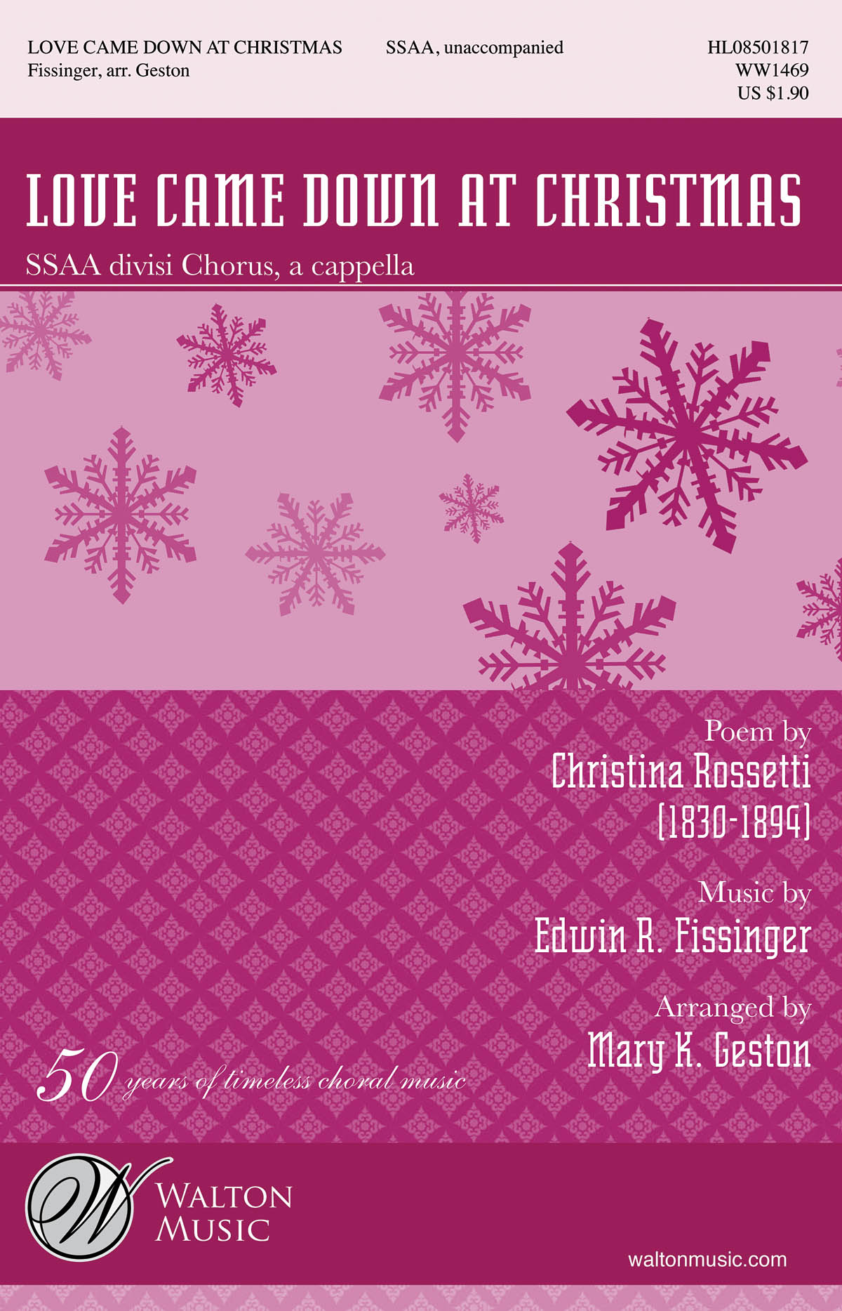Edwin Fissinger: Love Came Down At Christmas: SSAA: Vocal Score