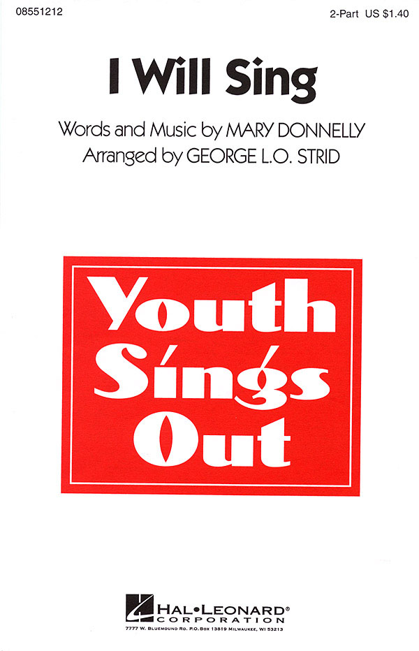 Mary Donnelly: I Will Sing: 2-Part Choir: Vocal Score