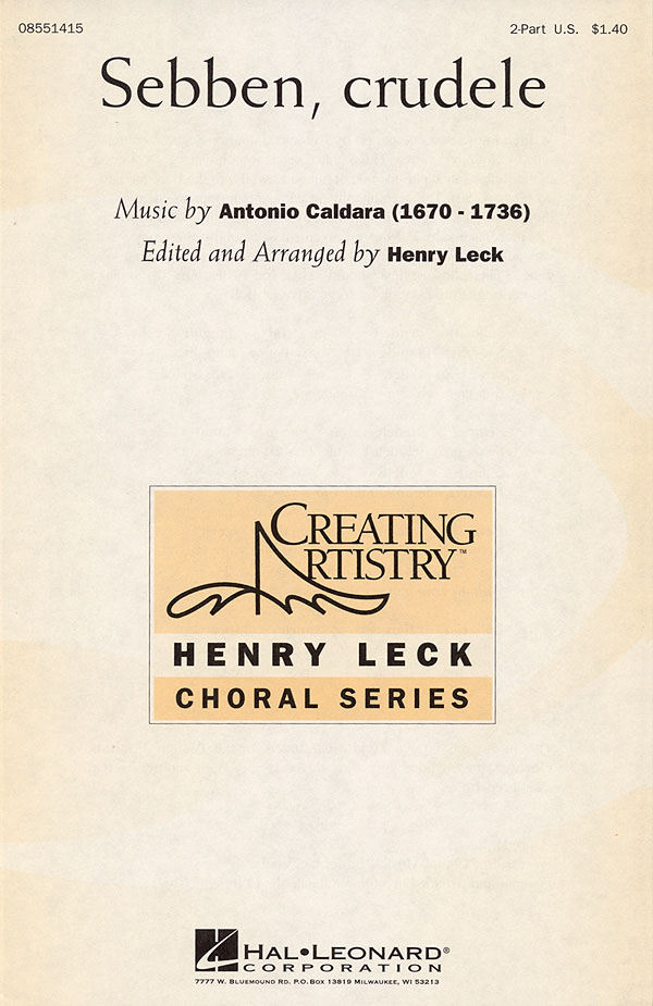 Antonio Caldara: Sebben  Crudele: 2-Part Choir: Vocal Score
