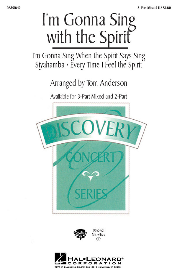 I'm Gonna Sing with the Spirit (Medley): SAB: Vocal Score