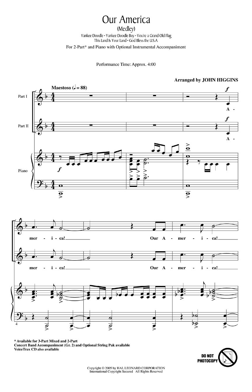 Our America: 2-Part Choir: Vocal Score