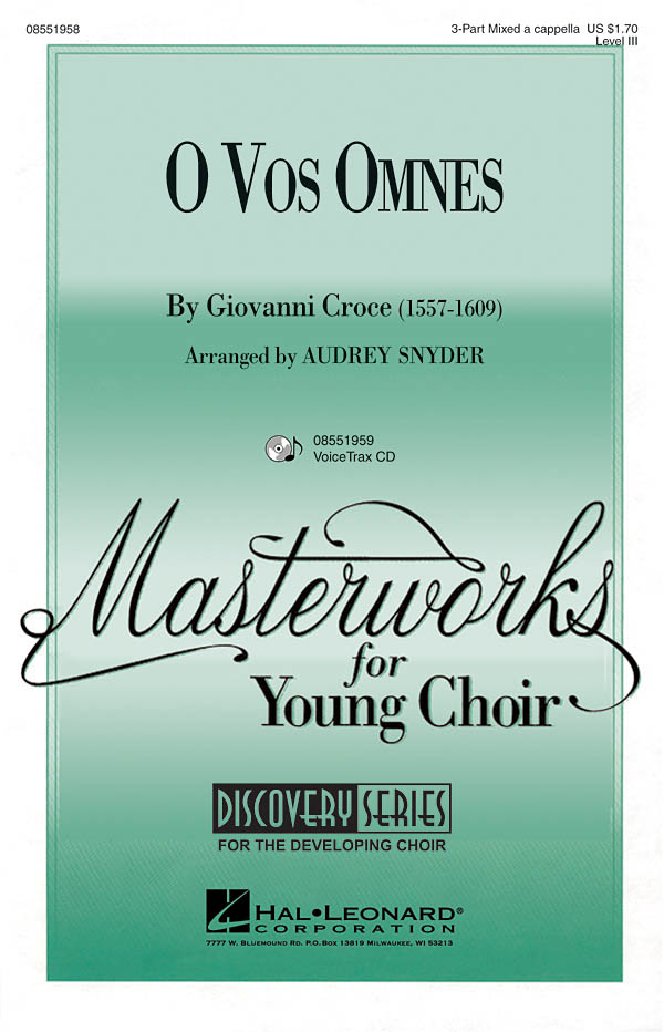 Giovanni Croce: O Vos Omnes: 3-Part Choir: Vocal Score