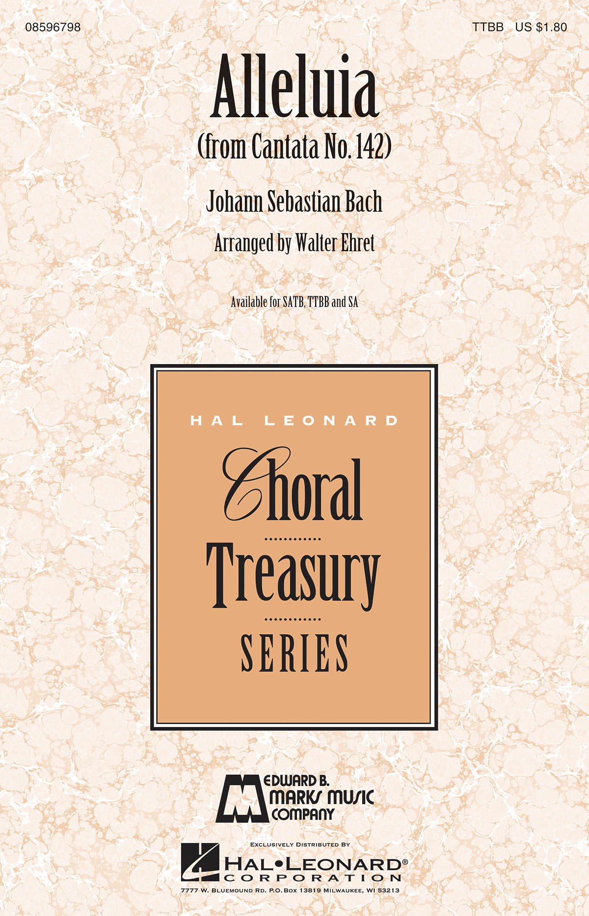 Johann Sebastian Bach: Alleluia: TTBB: Vocal Score