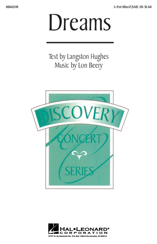 Langston Hughes Lon Beery: Dreams: 3-Part Choir: Vocal Score
