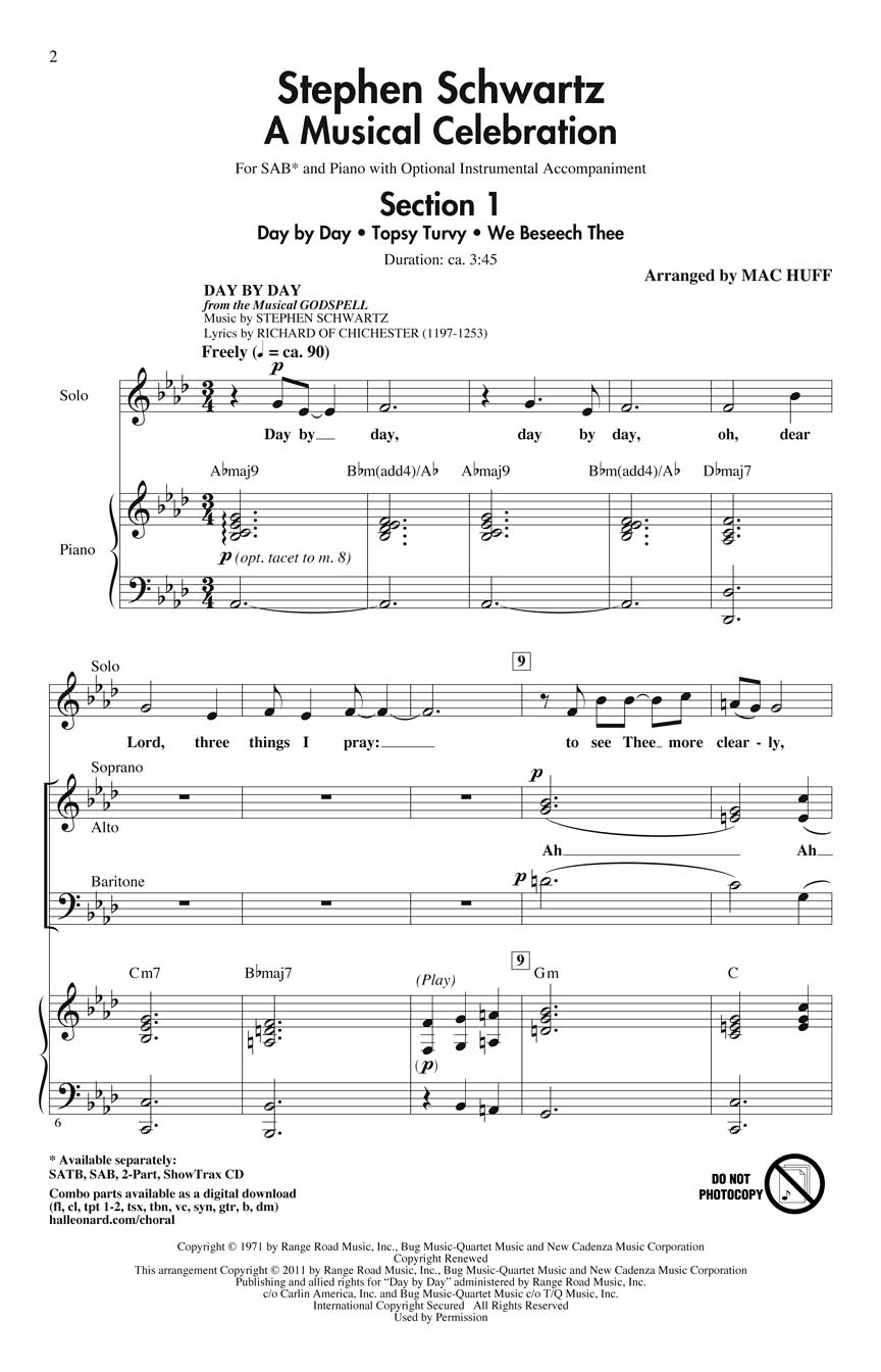 Stephen Schwartz: Stephen Schwartz - A Musical Celebration: SAB: Vocal Score