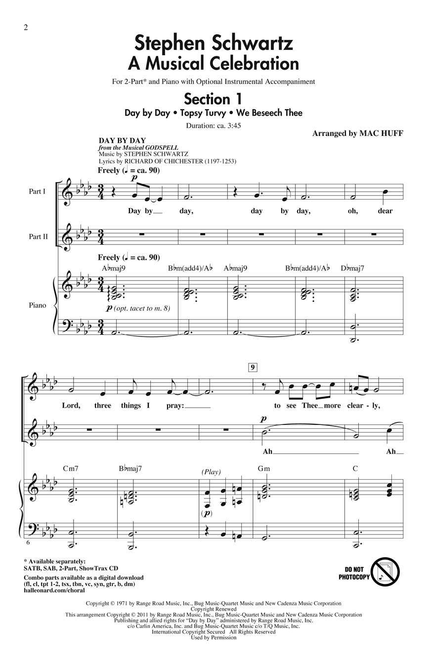 Stephen Schwartz: Stephen Schwartz - A Musical Celebration: 2-Part Choir: Vocal