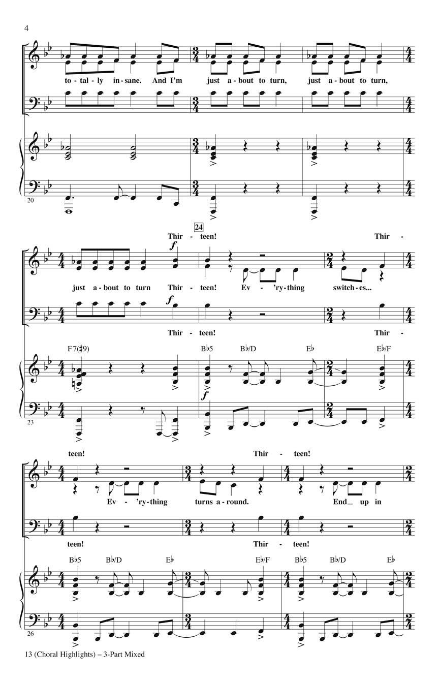 Jason Robert Brown: 13: 3-Part Choir: Vocal Score