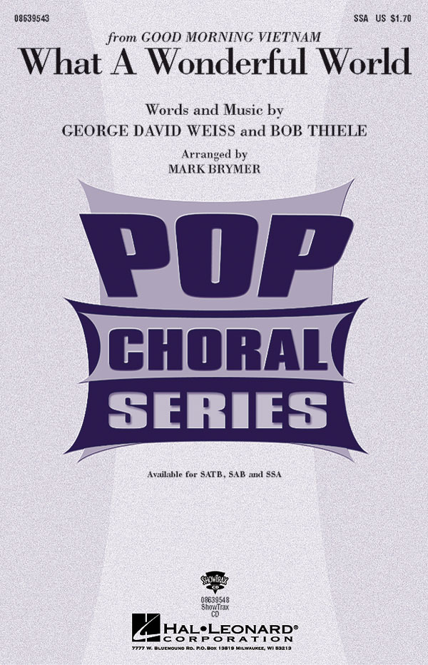 Bob Thiele George David Weiss: What a Wonderful World: SSA: Vocal Score