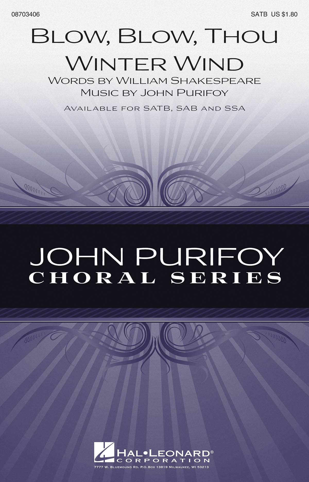 John Purifoy: Blow  Blow  Thou Winter Wind: SATB: Vocal Score