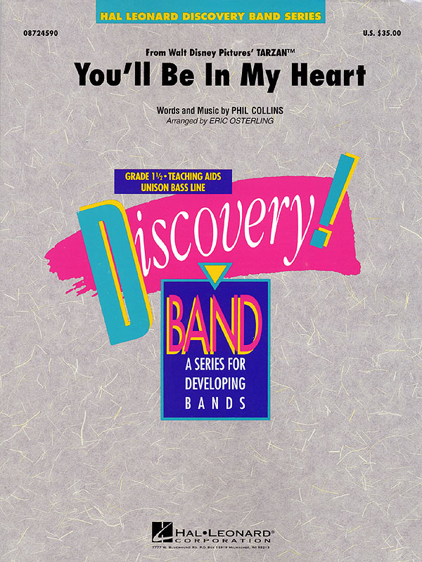 Phil Collins: You'll Be in My Heart (Pop Version): Concert Band: Score & Parts