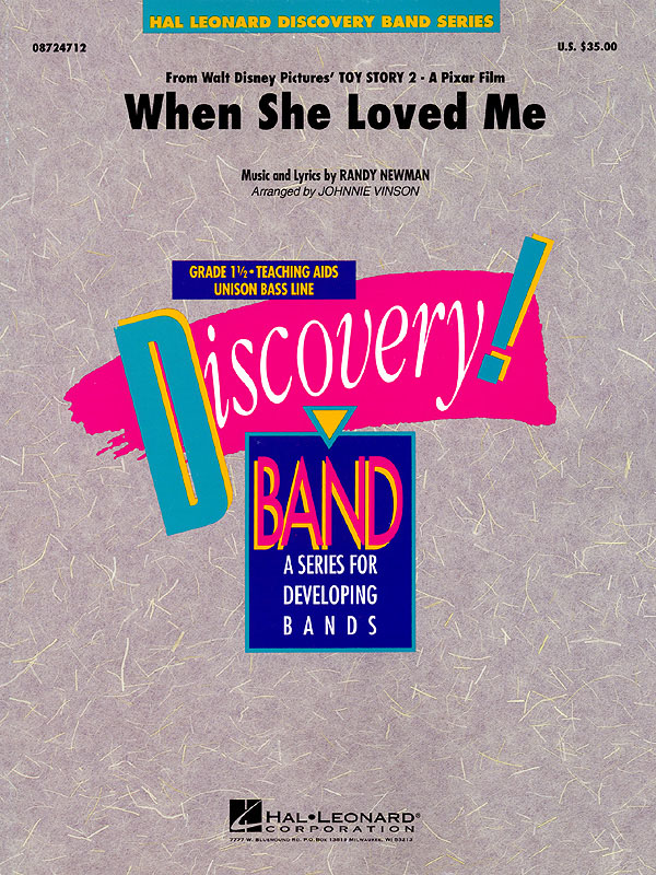 Randy Newman: When She Loved Me (from Toy Story 2): Concert Band: Score & Parts