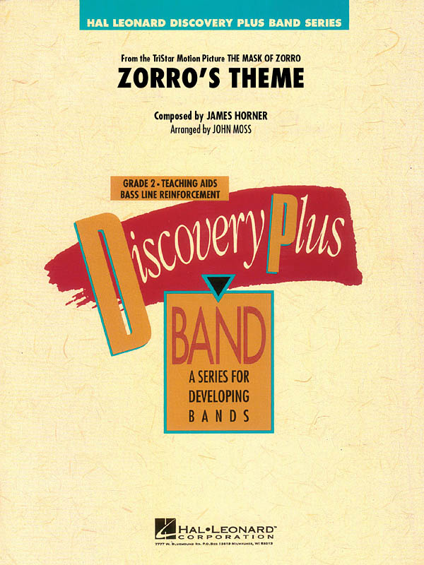 James Horner: Zorro's Theme: Concert Band: Score & Parts