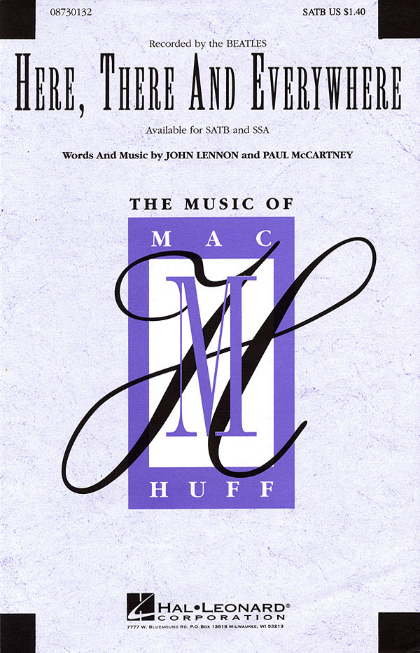 John Lennon Paul McCartney: Here  There and Everywhere: SATB: Vocal Score