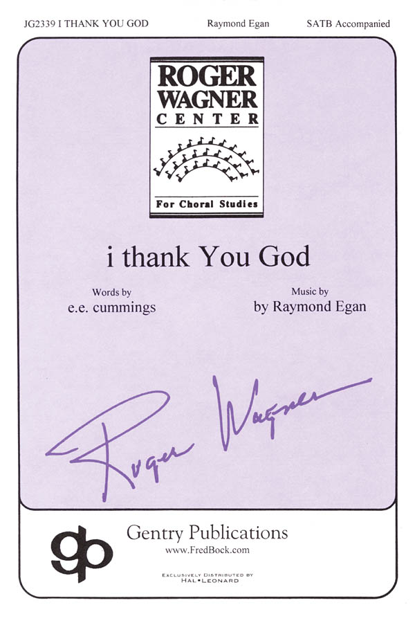 Ray Egan: I Thank You God: SATB: Vocal Score