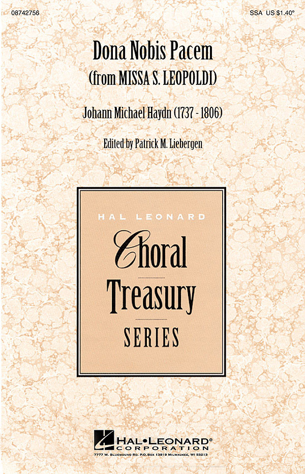 Johann Michael Haydn: Dona Nobis Pacem from Missa S. Leopoldi: SSA: Vocal Score