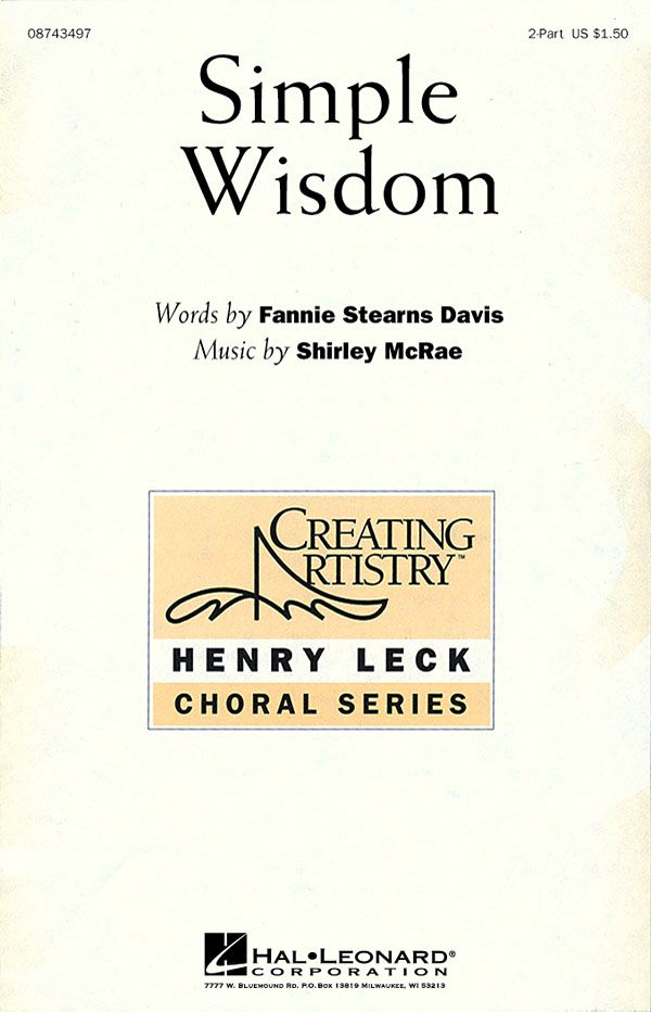 Shirley W. McRae: Simple Wisdom: 2-Part Choir: Vocal Score