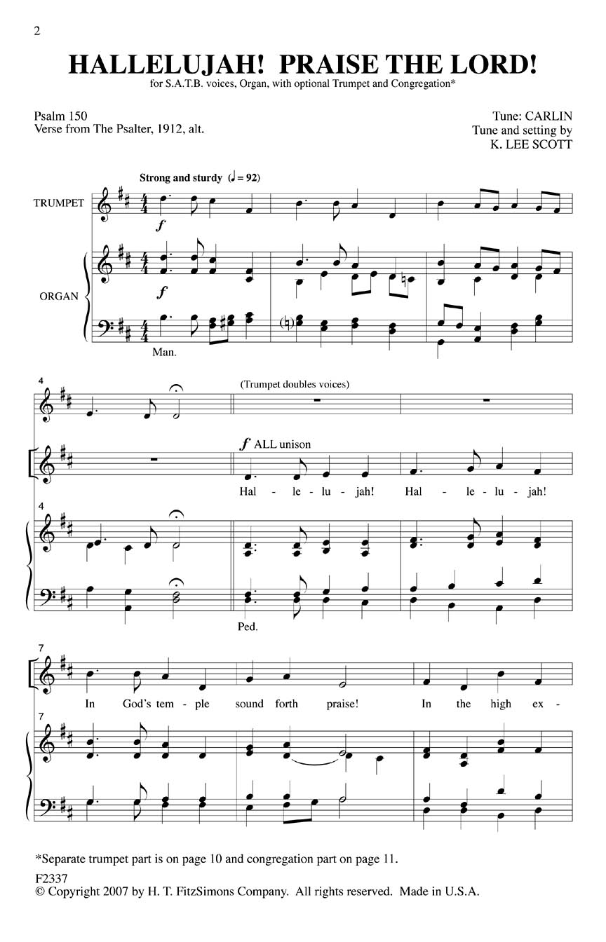 K. Lee Scott: Hallelujah! Praise The Lord!: SATB: Vocal Score