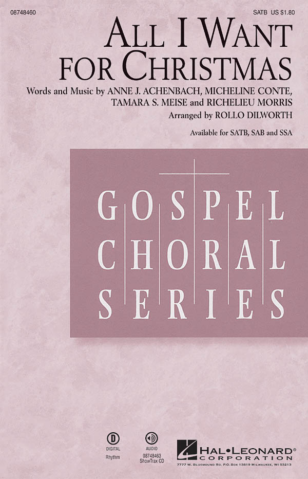 All I Want for Christmas: SATB: Vocal Score