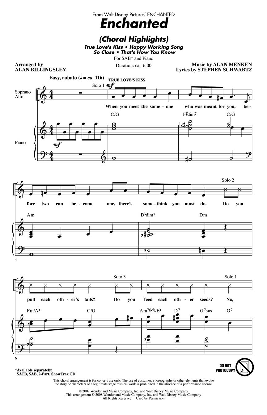 Enchanted: SAB: Vocal Score