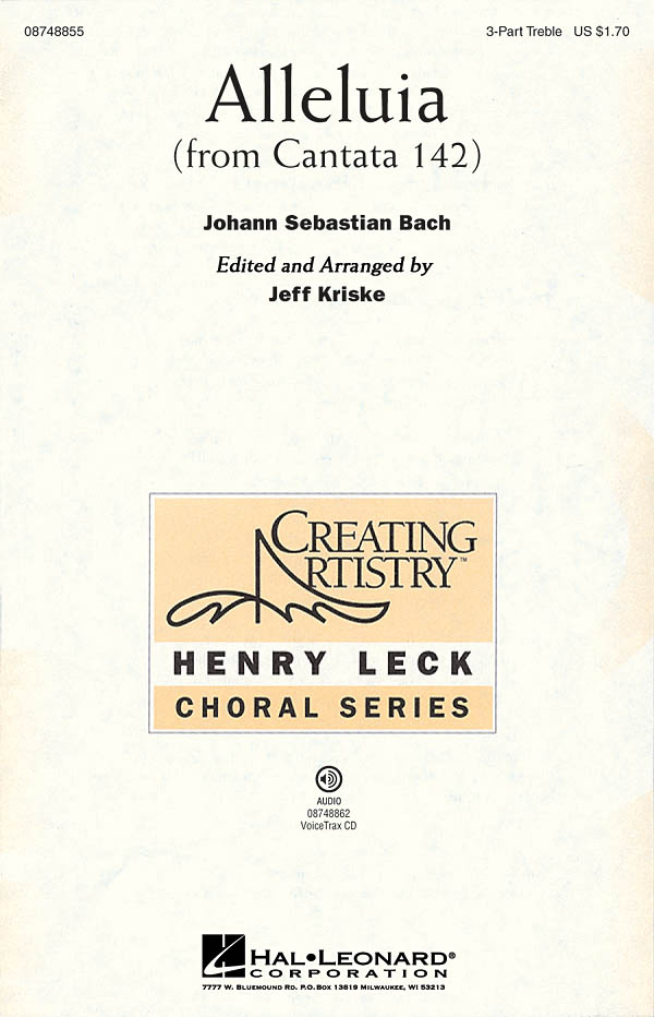 Johann Sebastian Bach: Alleluia: 3-Part Choir: Vocal Score