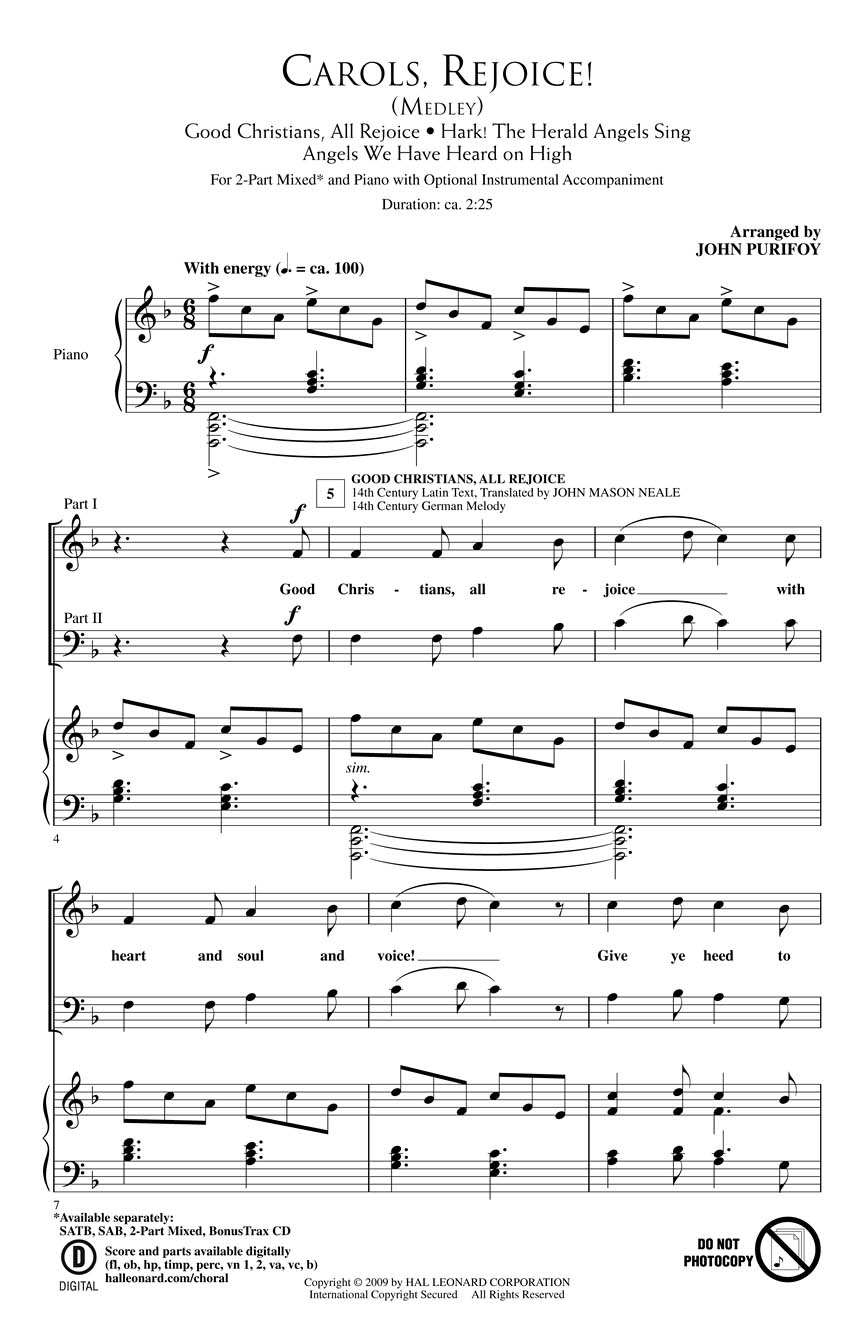 Carols  Rejoice!: 2-Part Choir: Vocal Score