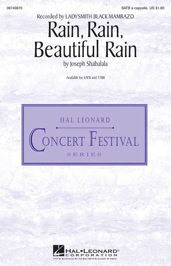 Joseph Shabalala: Rain  Rain  Beautiful Rain: SATB: Vocal Score