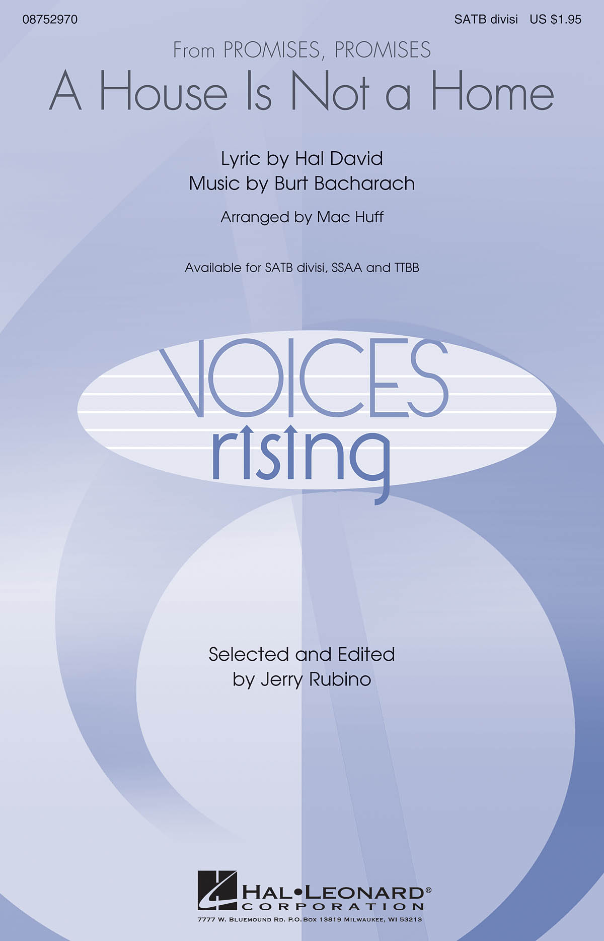 Burt Bacharach: A House Is Not a Home: SATB: Vocal Score
