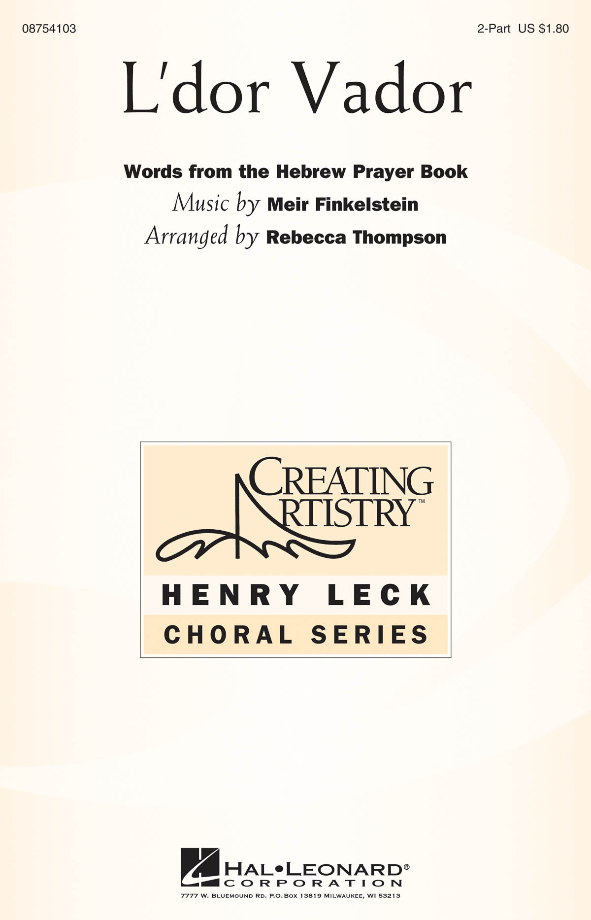 Meir Finkelstein: L'dor Vador: 2-Part Choir: Vocal Score