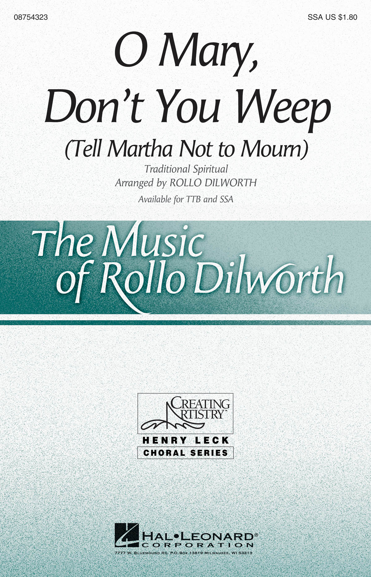 O Mary  Don't You Weep: SSA: Vocal Score