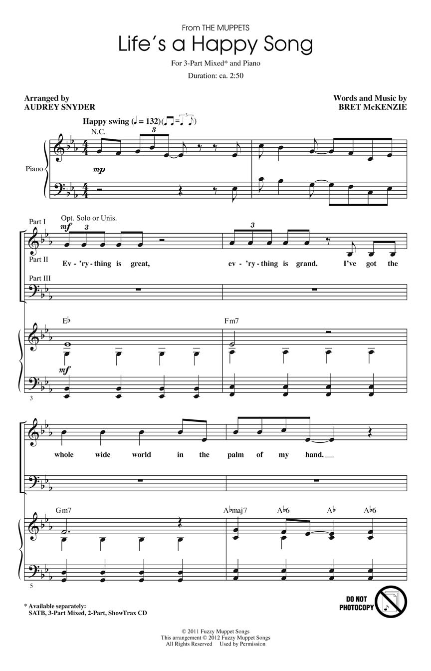Bret McKenzie: Life's a Happy Song: 3-Part Choir: Vocal Score