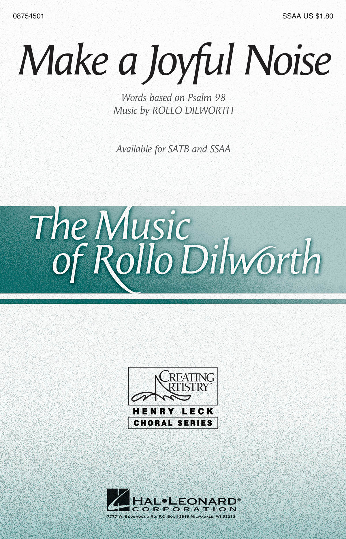 Rollo Dilworth: Make a Joyful Noise!: SSAA: Vocal Score