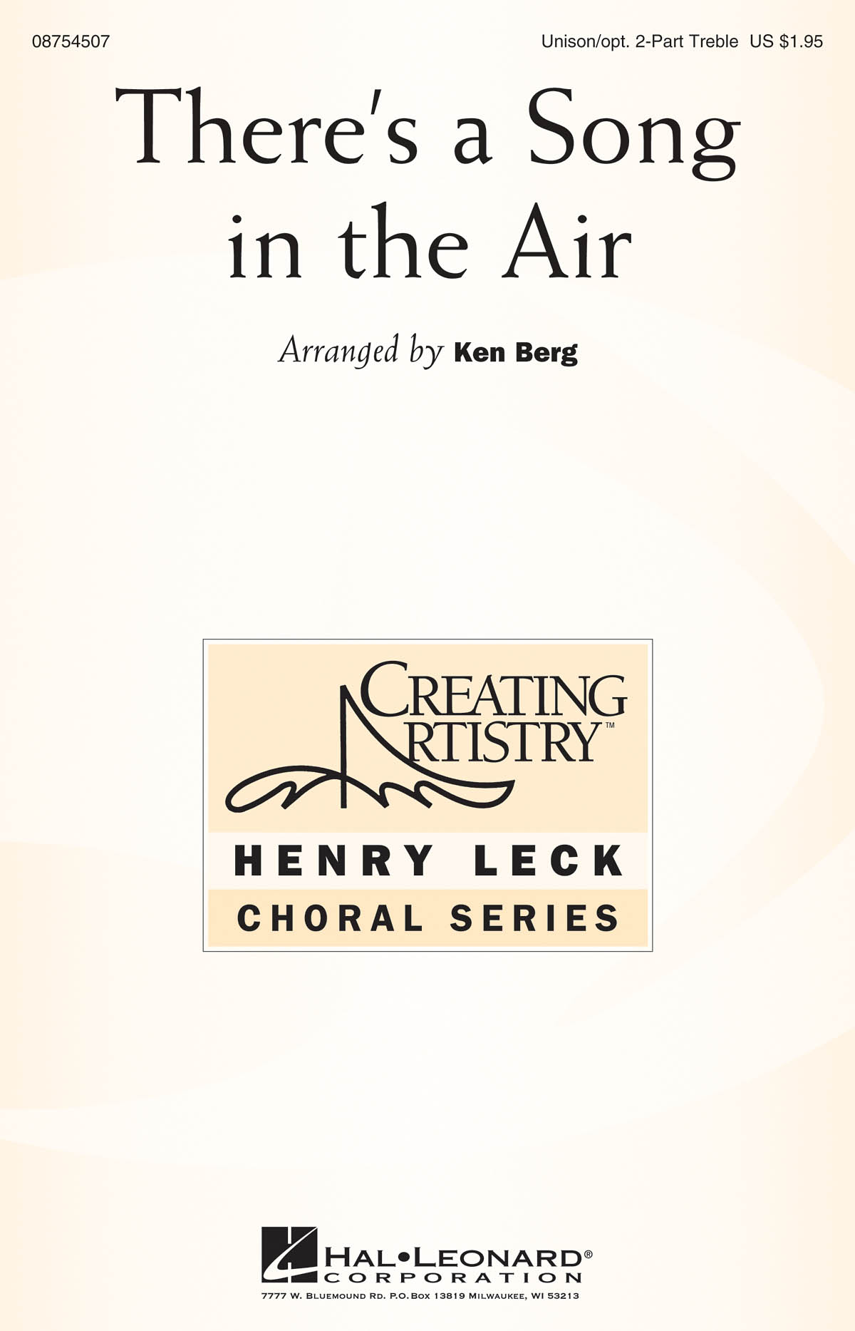 There's a Song in the Air: Unison or 2-Part Choir: Vocal Score