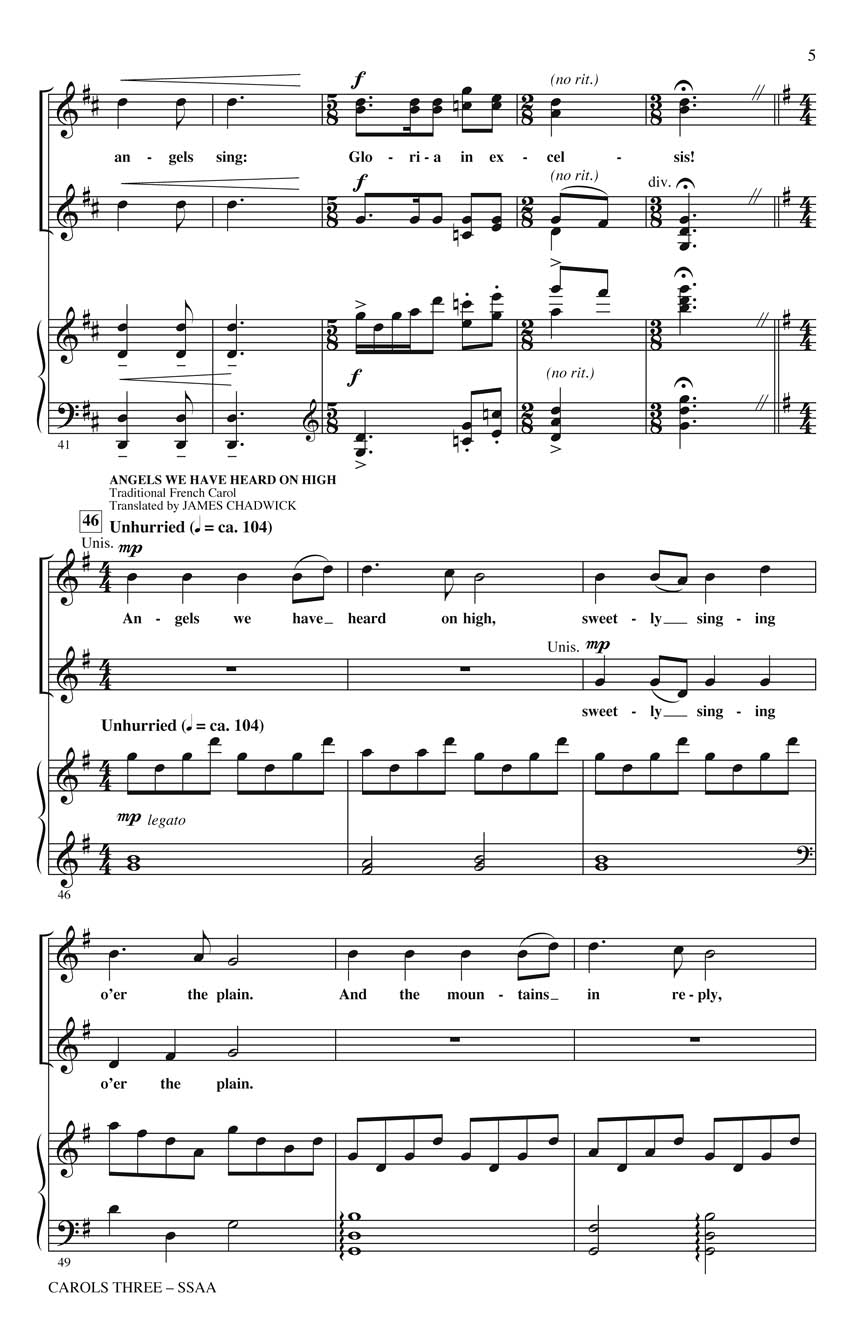 Carols Three: SSAA: Vocal Score