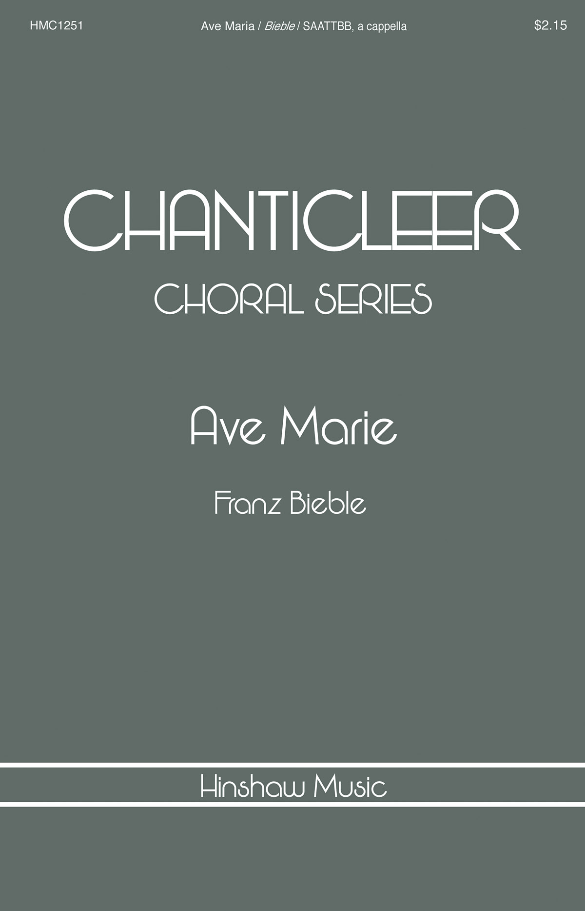 Franz Biebl: Ave Maria: SATB: Vocal Score