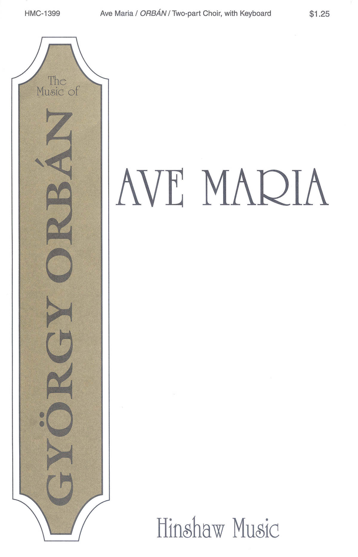 György Orbán: Ave Maria: 2-Part Choir: Vocal Score